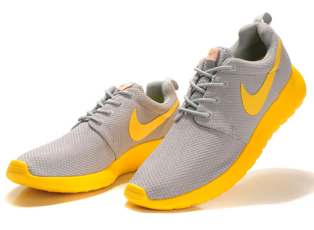 nike Roshe running chaussures hommes gris jaune (3)